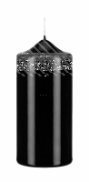 Lackkerzen Stumpenkerzen Schwarz 150 x Ø 80 mm, 4...