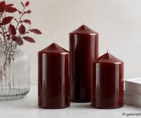 Lackkerzen Stumpenkerzen Bordeaux 150 x Ø 80 mm, 4...
