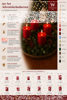Premium Adventskranzkerzen Altrot 100 x Ø 48 mm, 4 Stück