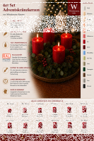 Premium Adventskranzkerzen Altrot 300 x Ø 98 mm, 4 Stück