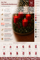 Premium Adventskranzkerzen Aprikose 100 x Ø 78 mm, 4 Stück