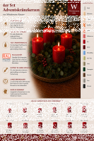 Premium Adventskranzkerzen Bisquit 80 x Ø 48 mm, 4 Stück