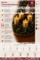Premium Adventskranzkerzen Bronze 100 x Ø 48 mm, 4 Stück