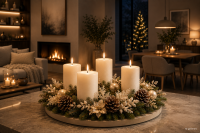 Premium Adventskranzkerzen Elfenbein 200 x Ø 98 mm, 4 Stück