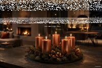 Premium Adventskranzkerzen Kupfer 80 x Ø 58 mm, 4 Stück