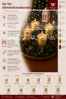 Premium Adventskranzkerzen Kupfer 100 x Ø 58 mm, 4 Stück