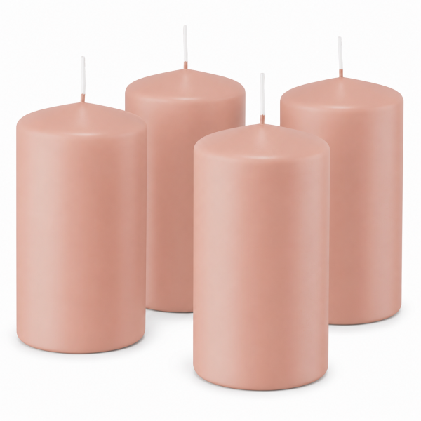 Premium Adventskranzkerzen Lachs 80 x Ø 48 mm, 4 Stück