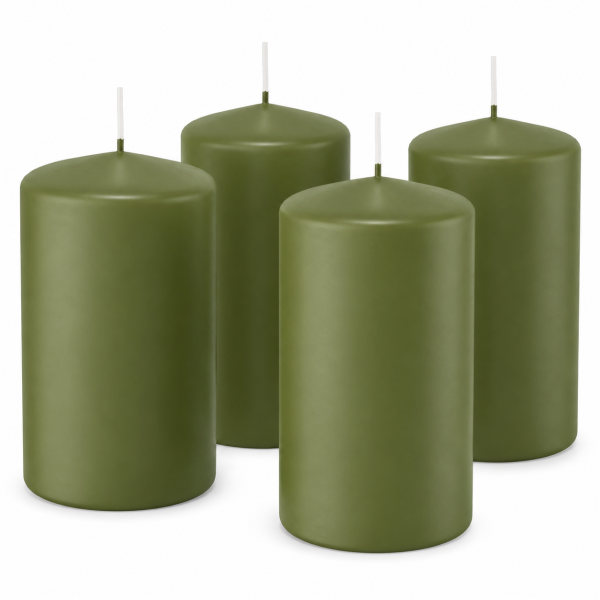 Premium Adventskranzkerzen Olive 150 x Ø 78 mm, 4 Stück