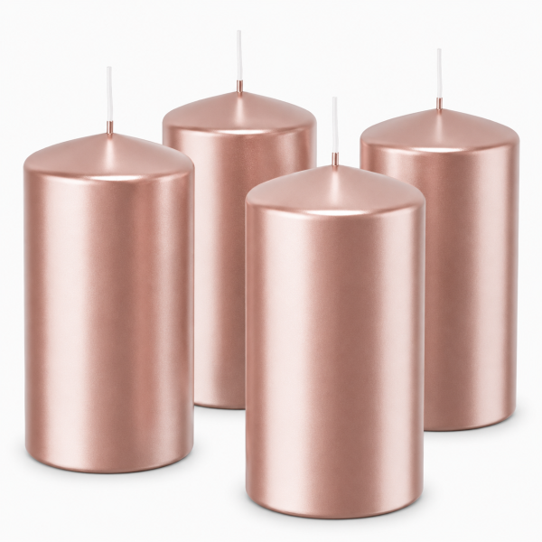 Premium Adventskranzkerzen Roségold 100 x Ø 58 mm, 4 Stück