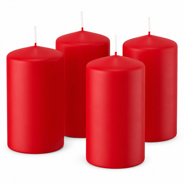 Premium Adventskranzkerzen Rot 100 x Ø 58 mm, 4 Stück