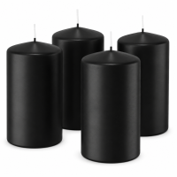 Premium Adventskranzkerzen Schwarz 150 x Ø 78 mm, 4 Stück