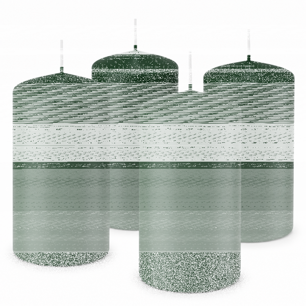 Premium Adventskranzkerzen Tannengrün 80 x Ø 48 mm, 4 Stück
