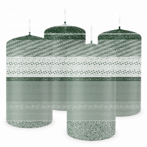 Premium Adventskranzkerzen Tannengrün 100 x Ø 48 mm, 4 Stück
