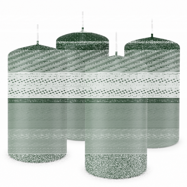 Premium Adventskranzkerzen Tannengrün 100 x Ø 78 mm, 4 Stück