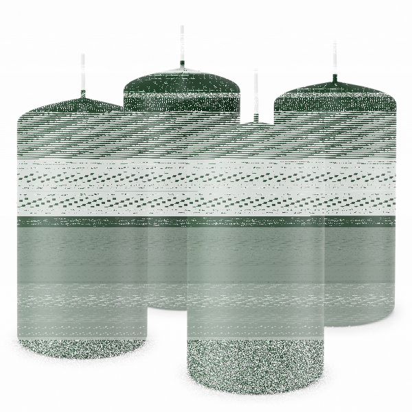 Premium Adventskranzkerzen Tannengrün 150 x Ø 78 mm, 4 Stück