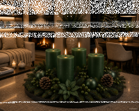 Premium Adventskranzkerzen Tannengrün 200 x Ø 78 mm, 4 Stück