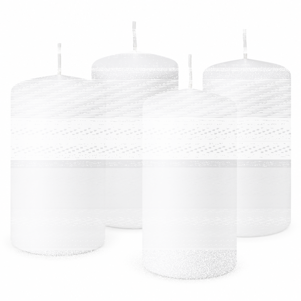 Premium Adventskranzkerzen Weiß 80 x Ø 48 mm, 4 Stück