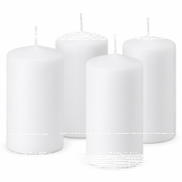 Premium Adventskranzkerzen Weiß 80 x Ø 48 mm, 4 Stück