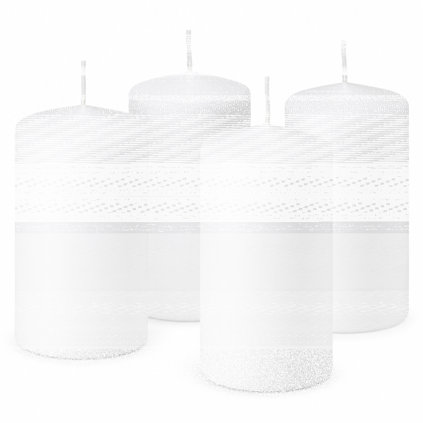 Premium Adventskranzkerzen Weiß 100 x Ø 58 mm, 4 Stück