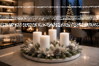 Premium Adventskranzkerzen Weiß 150 x Ø 98 mm, 4 Stück