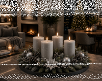 Premium Adventskranzkerzen Zinn 150 x Ø 78 mm, 4 Stück