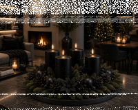 Premium Adventskranzkerzen Schwarz  x Ø  mm, 4 Stück