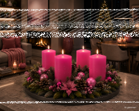 Premium Adventskranzkerzen Pink  x Ø  mm, 4...