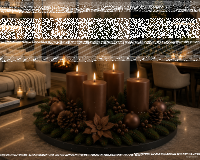 Premium Adventskranzkerzen Kastanie  x Ø  mm, 4...