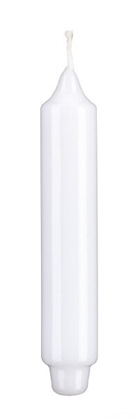Lackkerzen Stabkerzen mit Zapfenfuß Weiß 250 x Ø 30 mm, 12 Stück