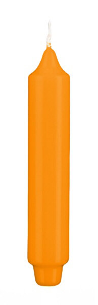 Lackkerzen Stabkerzen mit Zapfenfuß Mandarin Orange 250 x Ø 30 mm, 12 Stück