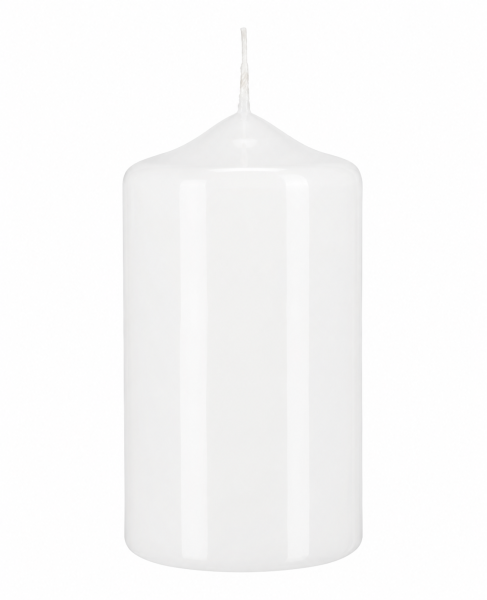 Lackkerzen Stumpenkerzen Weiß 200 x Ø 80 mm, 2 Stück