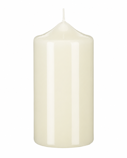 Lackkerzen Stumpenkerzen Elfenbein 300 x Ø 80 mm, 2 Stück