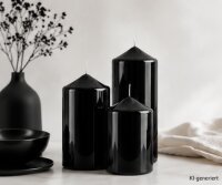 Lackkerzen Stumpenkerzen Schwarz 120 x Ø 60 mm, 4 Stück