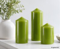 Lackkerzen Stumpenkerzen Limonegrün 120 x Ø...