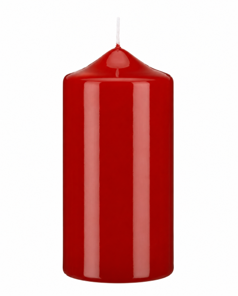 Lackkerzen Stumpenkerzen Weihnachtsrot (Erdbeere) 150 x Ø 60 mm, 4 Stück