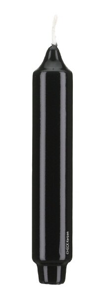 Lackkerzen Stabkerzen mit Zapfenfuß Schwarz 170 x Ø 30 mm, 12 Stück