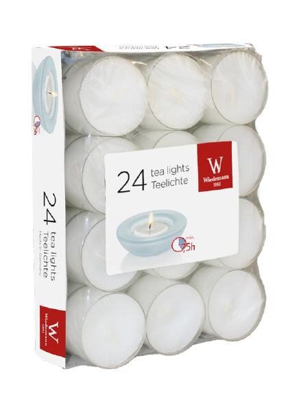 Teelichter Weiß 24 x Ø 38,5 mm, 24 Stück