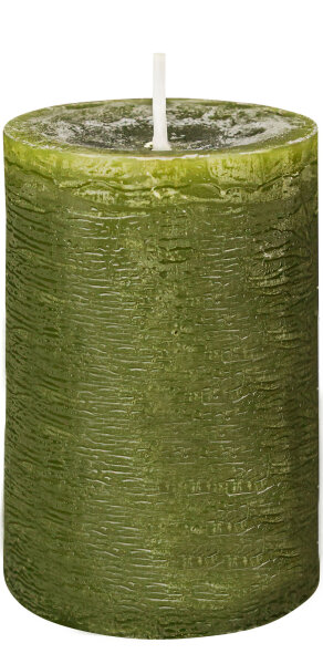 Rustik Stumpenkerzen Marble Style Olive 140 x Ø 98 mm