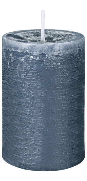 Rustik Stumpenkerzen Marble Style Graublau 140 x Ø 98 mm