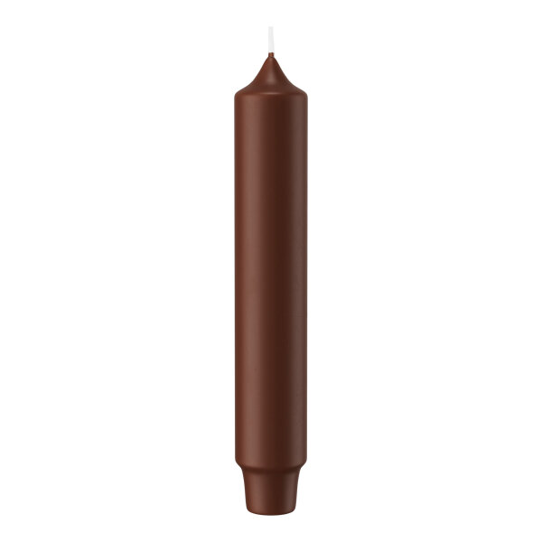 Stabkerzen mit Zapfenfuß Kastanie Braun 164 x Ø 28mm, 8 Stück