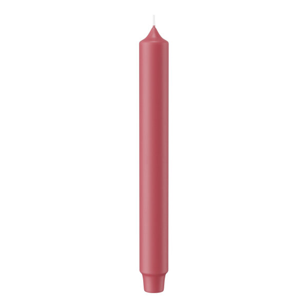 Stabkerzen mit Zapfenfuß Erdbeerrosa 249 x Ø 28mm, 8 Stück